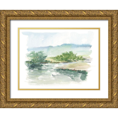 Spring Watercolor Sketch V Gold Ornate Wood Framed Art Print with Double Matting by Harper, Ethan