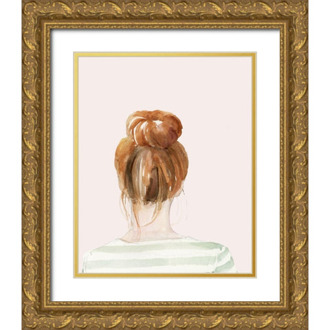 Top Knot Sailor Stripes II Gold Ornate Wood Framed Art Print with Double Matting by Parker, Jennifer Paxton