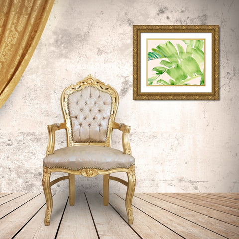 Peachy Palms II Gold Ornate Wood Framed Art Print with Double Matting by Parker, Jennifer Paxton
