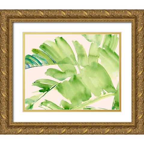 Peachy Palms II Gold Ornate Wood Framed Art Print with Double Matting by Parker, Jennifer Paxton