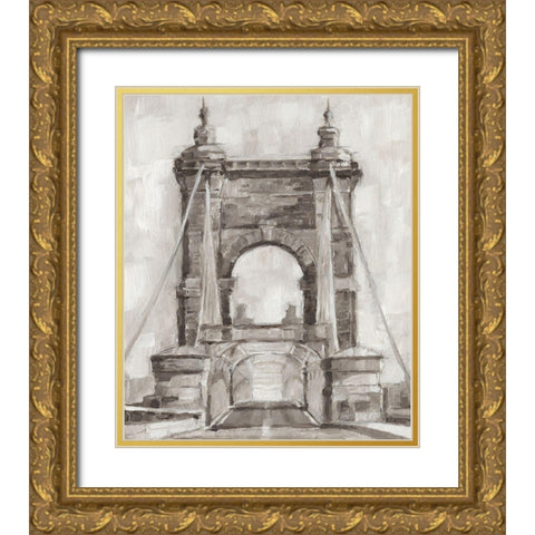 Bridge Crossing II Gold Ornate Wood Framed Art Print with Double Matting by Harper, Ethan