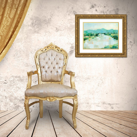 Emerald Island II Gold Ornate Wood Framed Art Print with Double Matting by Harper, Ethan