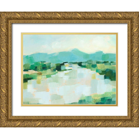 Emerald Island II Gold Ornate Wood Framed Art Print with Double Matting by Harper, Ethan