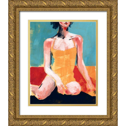 Vintage Swim I Gold Ornate Wood Framed Art Print with Double Matting by Parker, Jennifer Paxton