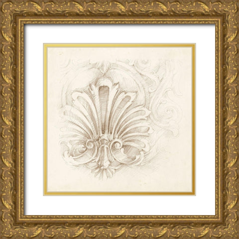 Architectural Accent I Gold Ornate Wood Framed Art Print with Double Matting by Harper, Ethan