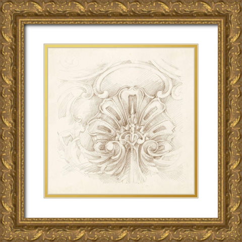 Architectural Accent II Gold Ornate Wood Framed Art Print with Double Matting by Harper, Ethan
