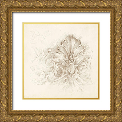 Architectural Accent III Gold Ornate Wood Framed Art Print with Double Matting by Harper, Ethan