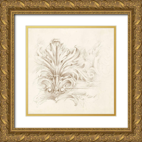 Architectural Accent IV Gold Ornate Wood Framed Art Print with Double Matting by Harper, Ethan
