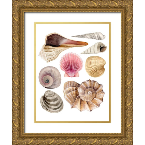 Sea Souvenirs I Gold Ornate Wood Framed Art Print with Double Matting by Popp, Grace