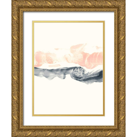 Blush Divide I Gold Ornate Wood Framed Art Print with Double Matting by Harper, Ethan