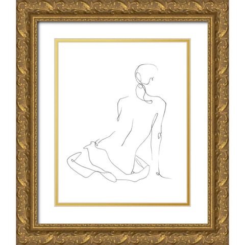 Gestural Contour I Gold Ornate Wood Framed Art Print with Double Matting by Harper, Ethan