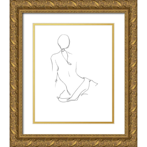 Gestural Contour II Gold Ornate Wood Framed Art Print with Double Matting by Harper, Ethan