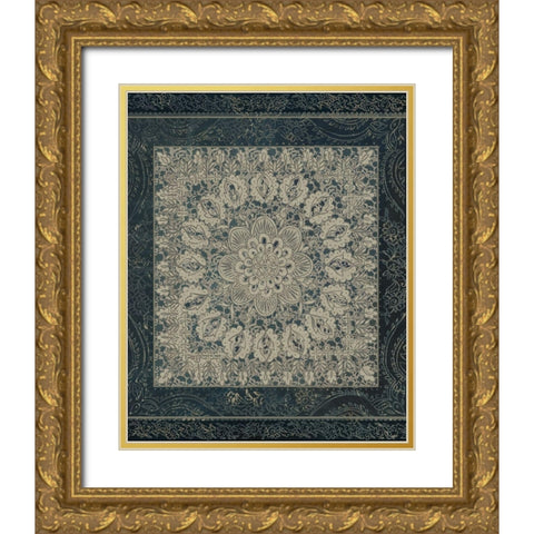 Market Batik I Gold Ornate Wood Framed Art Print with Double Matting by Zarris, Chariklia