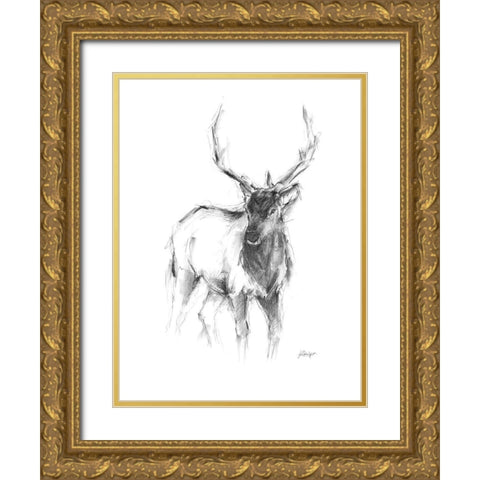 Western Animal Sketch II Gold Ornate Wood Framed Art Print with Double Matting by Harper, Ethan