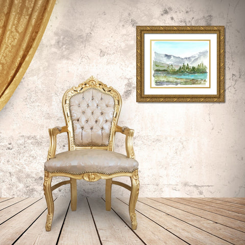 Plein Air Reservoir II Gold Ornate Wood Framed Art Print with Double Matting by Harper, Ethan