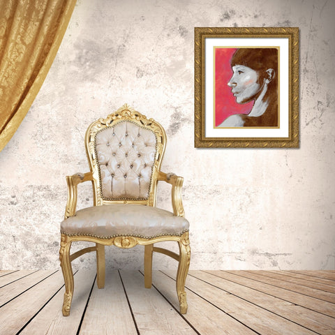 Fem Portrait II Gold Ornate Wood Framed Art Print with Double Matting by Parker, Jennifer Paxton