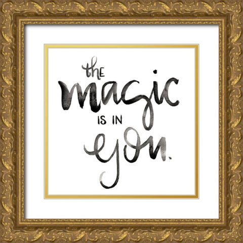 Posi-vibe I Gold Ornate Wood Framed Art Print with Double Matting by Parker, Jennifer Paxton
