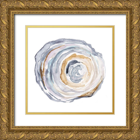 Watercolor Tree Ring IV Gold Ornate Wood Framed Art Print with Double Matting by Harper, Ethan
