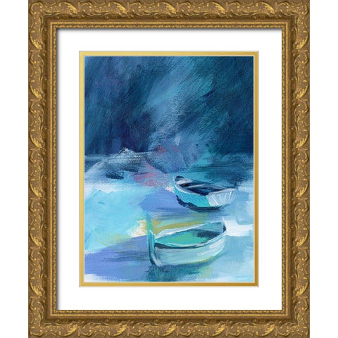 Cove Boats II Gold Ornate Wood Framed Art Print with Double Matting by Parker, Jennifer Paxton