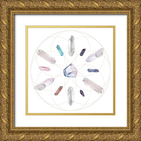 Crystal Matrix II Gold Ornate Wood Framed Art Print with Double Matting by Parker, Jennifer Paxton