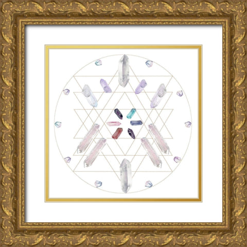 Crystal Matrix III Gold Ornate Wood Framed Art Print with Double Matting by Parker, Jennifer Paxton