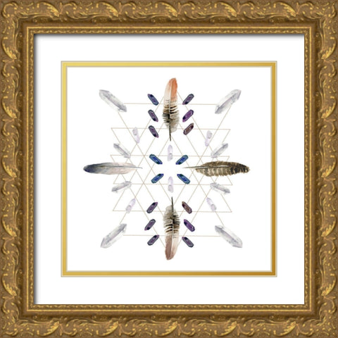 Crystal Matrix IV Gold Ornate Wood Framed Art Print with Double Matting by Parker, Jennifer Paxton