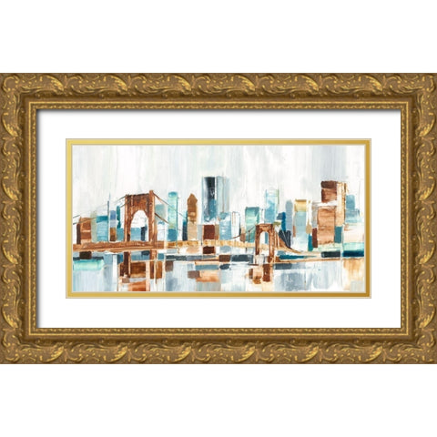 City Colors III Gold Ornate Wood Framed Art Print with Double Matting by Harper, Ethan