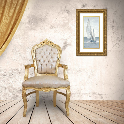 Grey Seas I Gold Ornate Wood Framed Art Print with Double Matting by Harper, Ethan