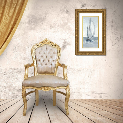 Grey Seas II Gold Ornate Wood Framed Art Print with Double Matting by Harper, Ethan