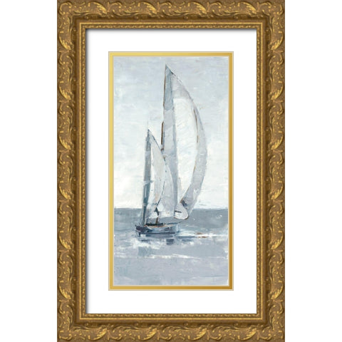 Grey Seas II Gold Ornate Wood Framed Art Print with Double Matting by Harper, Ethan