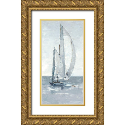 Grey Seas II Gold Ornate Wood Framed Art Print with Double Matting by Harper, Ethan