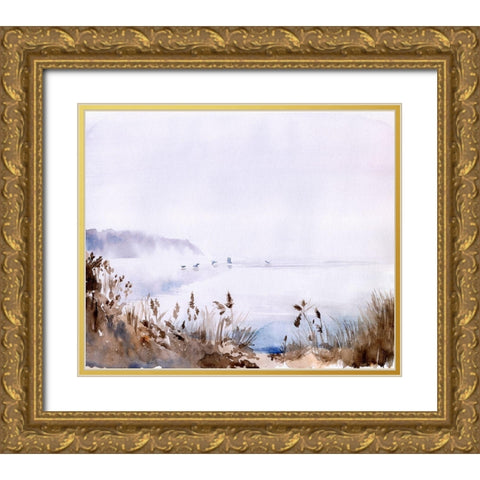 Sea Oats Mist I Gold Ornate Wood Framed Art Print with Double Matting by Parker, Jennifer Paxton