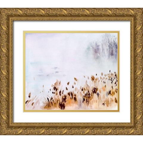 Sea Oats Mist II Gold Ornate Wood Framed Art Print with Double Matting by Parker, Jennifer Paxton