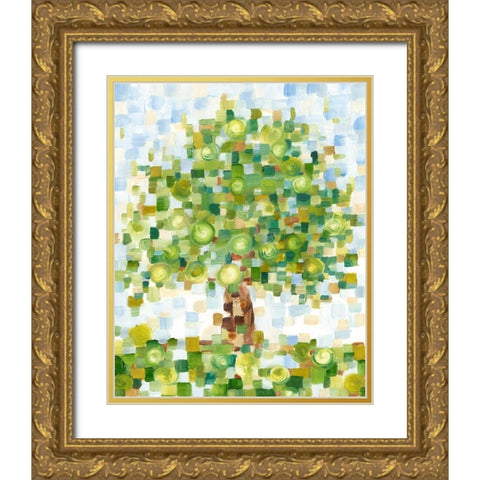 Quilted Tree II Gold Ornate Wood Framed Art Print with Double Matting by Harper, Ethan