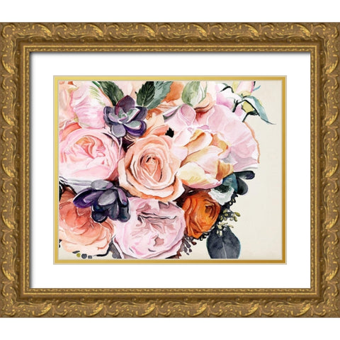 Autumn Bouquet I Gold Ornate Wood Framed Art Print with Double Matting by Parker, Jennifer Paxton