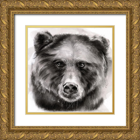 Bear Grin I Gold Ornate Wood Framed Art Print with Double Matting by Parker, Jennifer Paxton