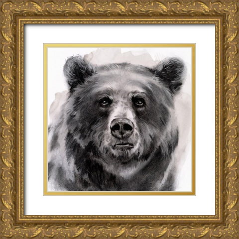 Bear Grin II Gold Ornate Wood Framed Art Print with Double Matting by Parker, Jennifer Paxton