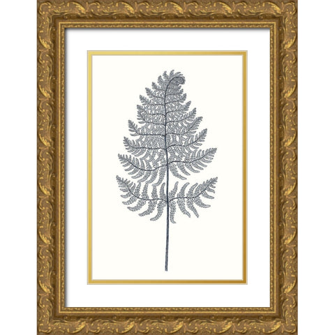 Indigo Botany Study VIII Gold Ornate Wood Framed Art Print with Double Matting by Vision Studio