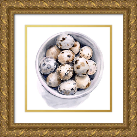 Quail Egg Study II Gold Ornate Wood Framed Art Print with Double Matting by Parker, Jennifer Paxton