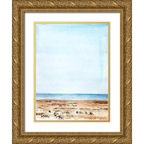 Scottish Ewes I Gold Ornate Wood Framed Art Print with Double Matting by Parker, Jennifer Paxton
