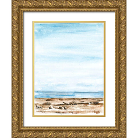 Scottish Ewes II Gold Ornate Wood Framed Art Print with Double Matting by Parker, Jennifer Paxton