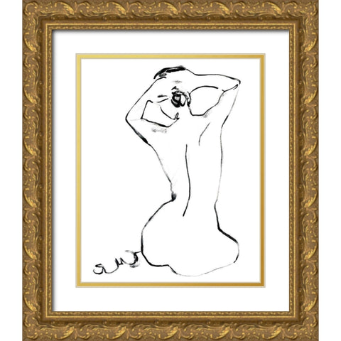 Fixing the Bun I Gold Ornate Wood Framed Art Print with Double Matting by Parker, Jennifer Paxton