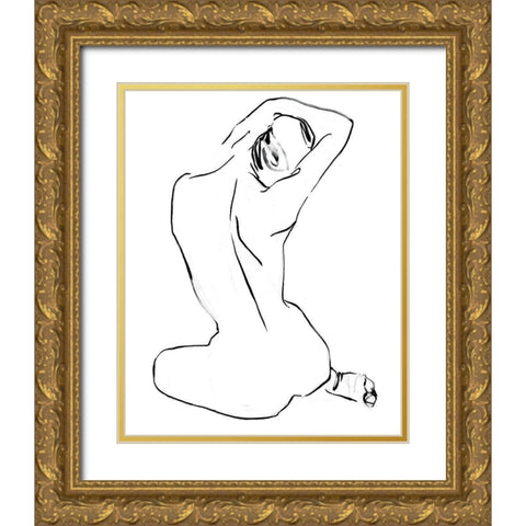 Fixing the Bun II Gold Ornate Wood Framed Art Print with Double Matting by Parker, Jennifer Paxton