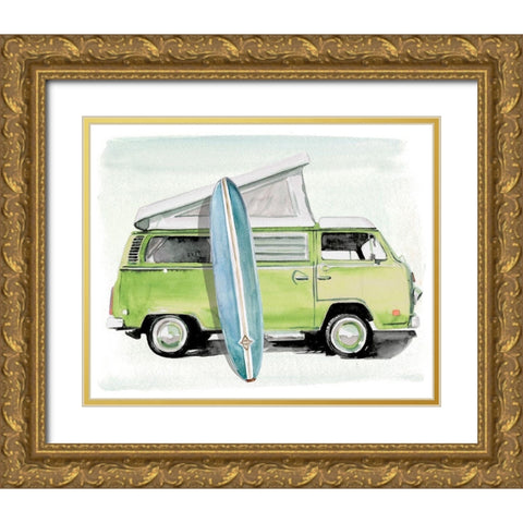 Surf Wagon I Gold Ornate Wood Framed Art Print with Double Matting by Parker, Jennifer Paxton
