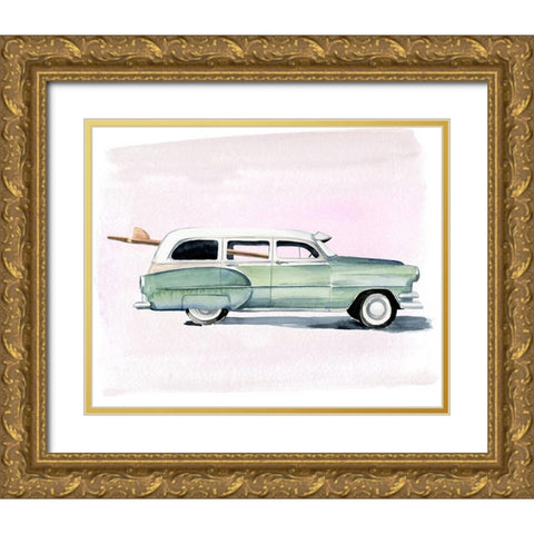 Surf Wagon III Gold Ornate Wood Framed Art Print with Double Matting by Parker, Jennifer Paxton