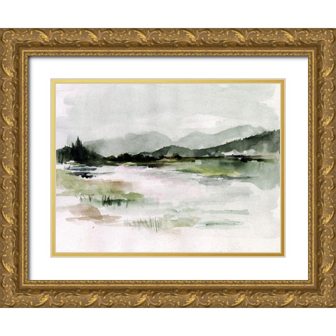 Lake Mist I Gold Ornate Wood Framed Art Print with Double Matting by Parker, Jennifer Paxton