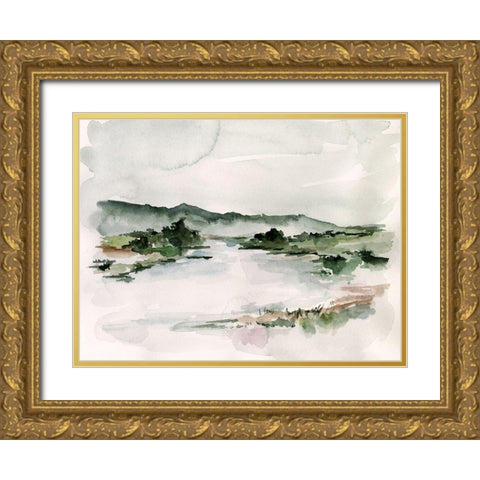 Lake Mist II Gold Ornate Wood Framed Art Print with Double Matting by Parker, Jennifer Paxton