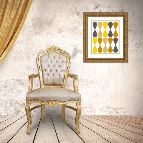 Raindrops IV Gold Ornate Wood Framed Art Print with Double Matting by Zarris, Chariklia