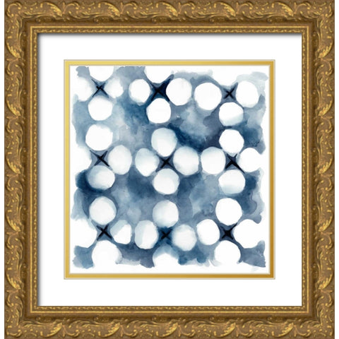Indigo Study VI Gold Ornate Wood Framed Art Print with Double Matting by Zarris, Chariklia