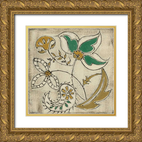 Earthenware Floral VI Gold Ornate Wood Framed Art Print with Double Matting by Zarris, Chariklia
